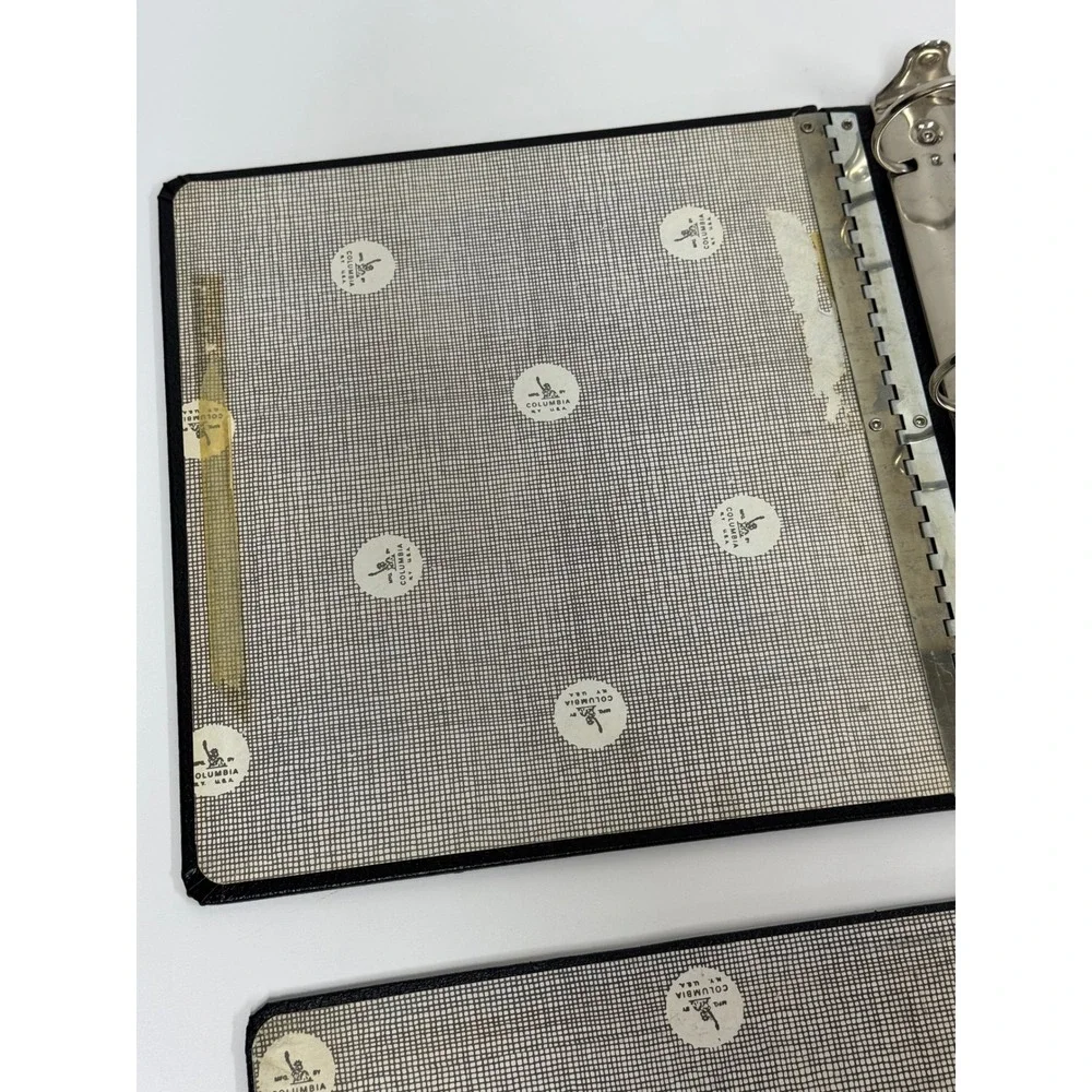 2 Vintage Columbia pebble black 3 ring binder 3